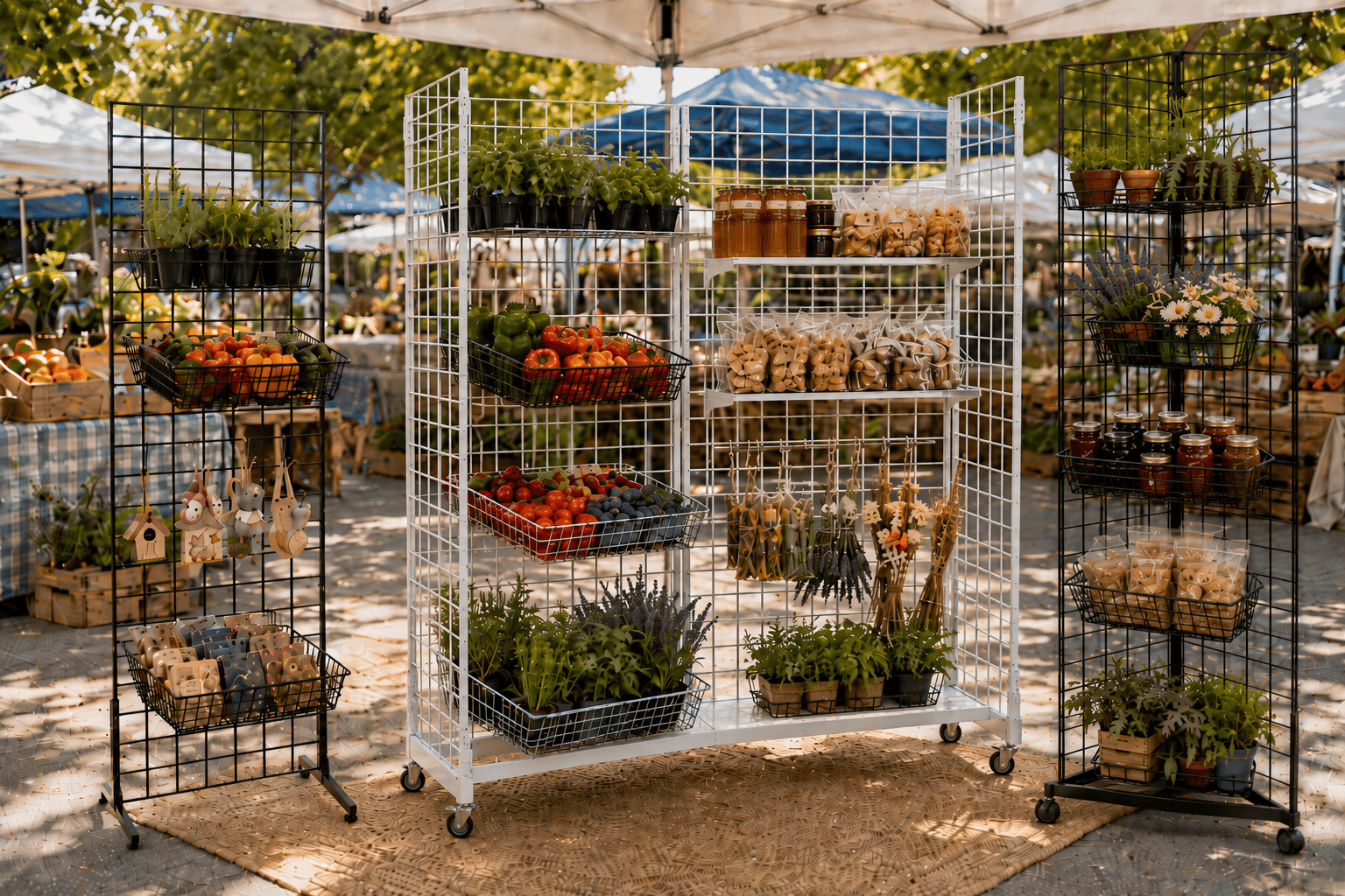 Wire Grid Panel Farmers Market Display Setup Guide