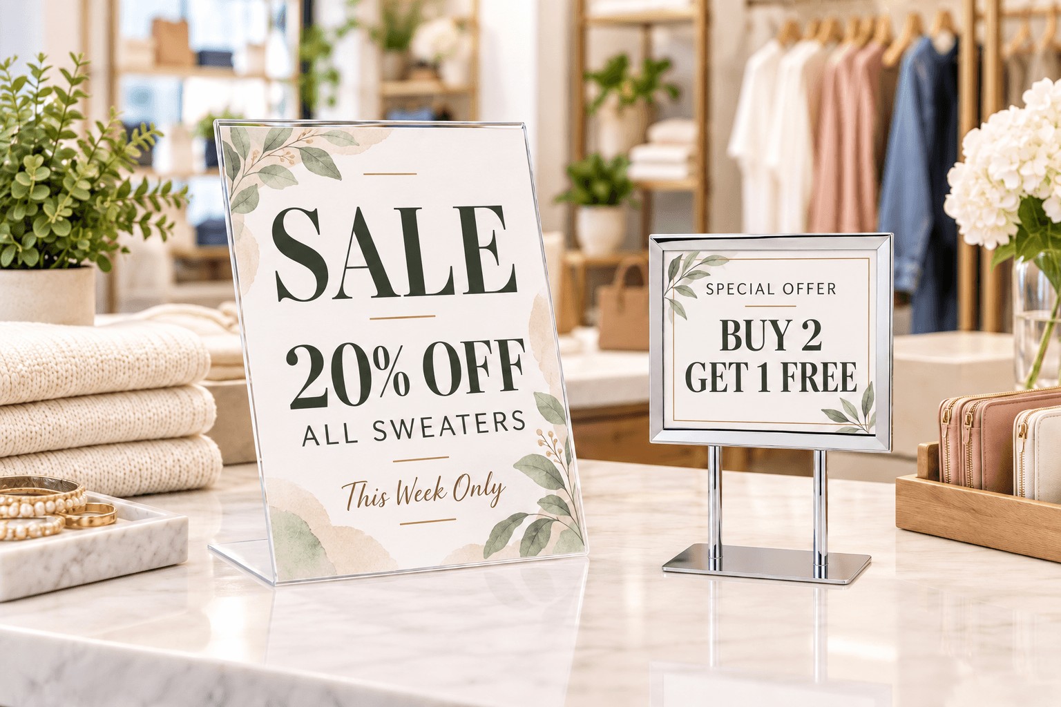 8.5x11 vs 5x7 Sign Holder: How to Size Signs