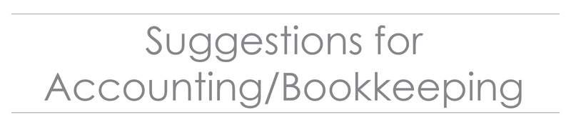 Suggestions for Accounting